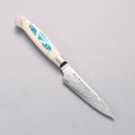 Kajin ZDP189 Damasco Terminado Migaki Petty-Utilitario 95mm Mango de Corian Incrustación turquesa - Japanny-SP