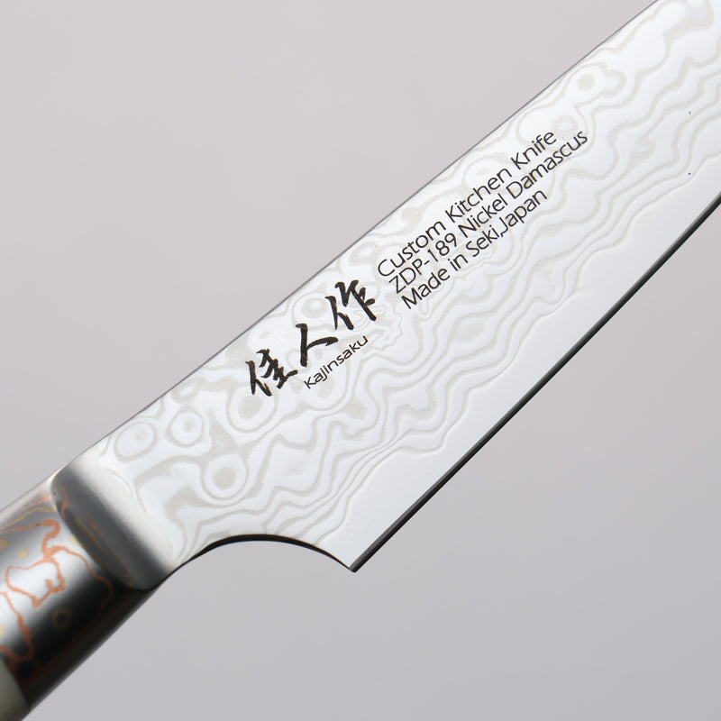 Kajin ZDP189 Damasco Terminado Migaki Petty-Utilitario 95mm Mango de Corian Incrustación turquesa - Japanny-SP