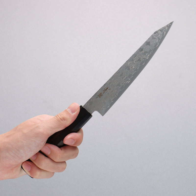 Seisuke AUS10 Espejo Cruzado Kiritsuke Petty, Utilitario 150mm Mango de Palosanto (virola: madera de pakka negro) - Japanny-SP