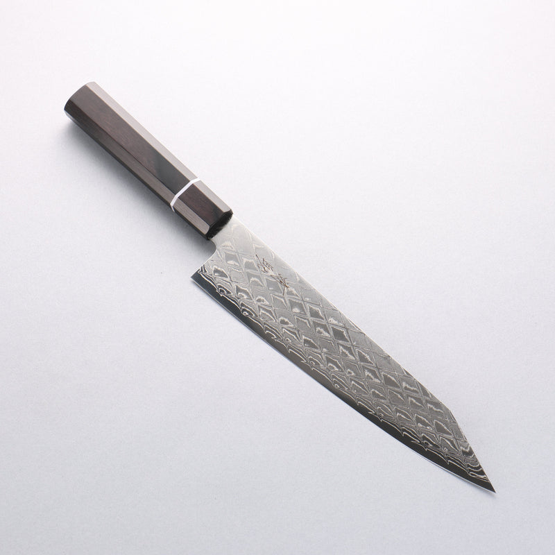 Seisuke AUS10 Espejo Cruzado Kiritsuke Gyuto 210mm Mango de Madera de Pakka Negra - Japanny-SP