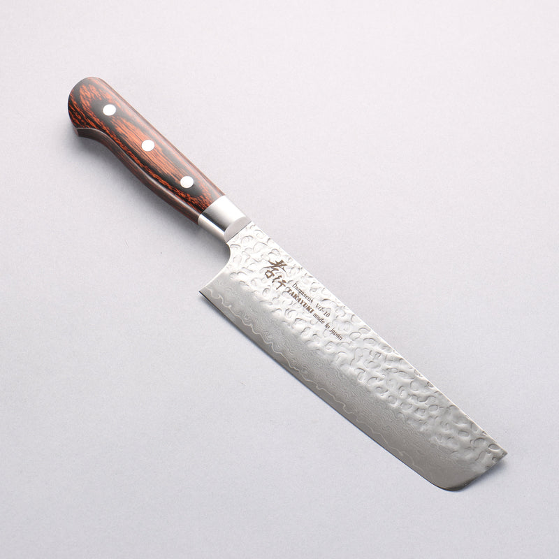 Sakai Takayuki VG10 de 33 Capas Damasco Nakiri 160mm Mango de Madera de pakka de caoba - Japanny-SP