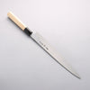 Minamoto Akitada Acero Azul No.1 Yanagiba 270mm Mango de Magnolia (virola: Cuerno de búfalo de agua） - Japanny-SP
