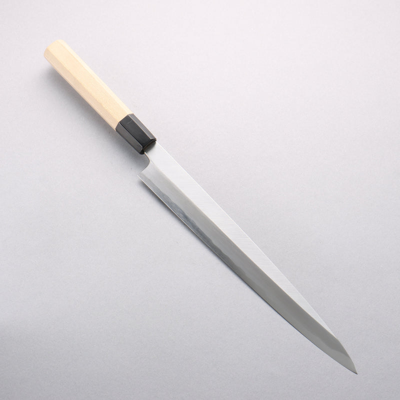Minamoto Akitada Acero Blanco No.2 Yanagiba 270mm Mango de Magnolia (virola: Cuerno de búfalo de agua） - Japanny-SP