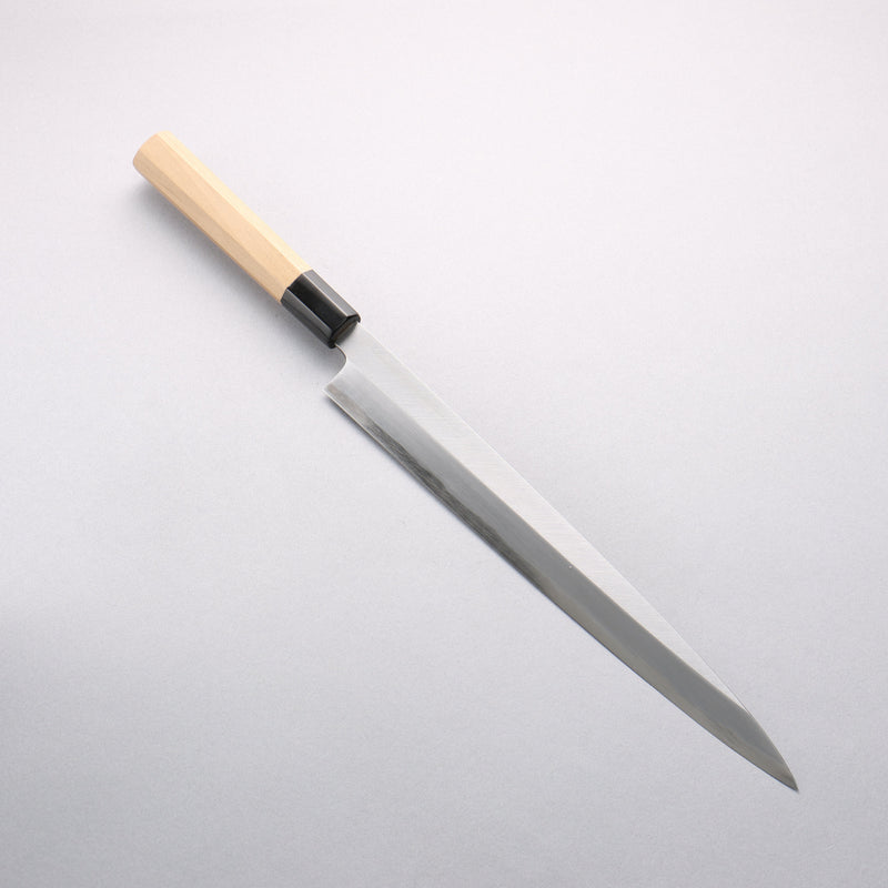 Minamoto Akitada Acero Azul No.2 Yanagiba 300mm Mango de Magnolia (virola: Cuerno de búfalo de agua） - Japanny-SP