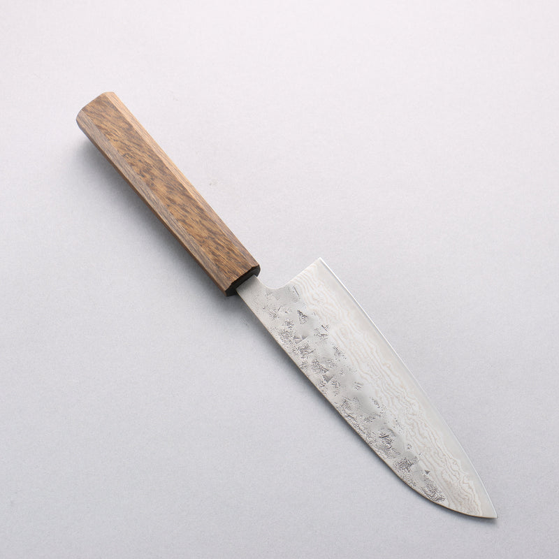 Oul Acero Sueco Washiji Damasco Santoku 165mm Mango de Roble - Japanny-SP