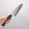 Oul Acero Sueco Washiji Damasco Santoku 165mm Mango de Roble - Japanny-SP
