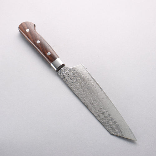 Sakai Takayuki SG2 Damasco Martilleado Terminado Migaki Kengata Gyuto 190mm Mango de Palisandro - Japanny-SP
