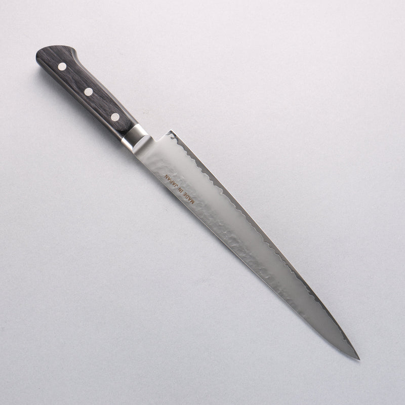 Seisuke VG5 Martillado Kasumitogi Sujihiki 240mm Mango de Madera de Pakka Negra - Japanny-SP