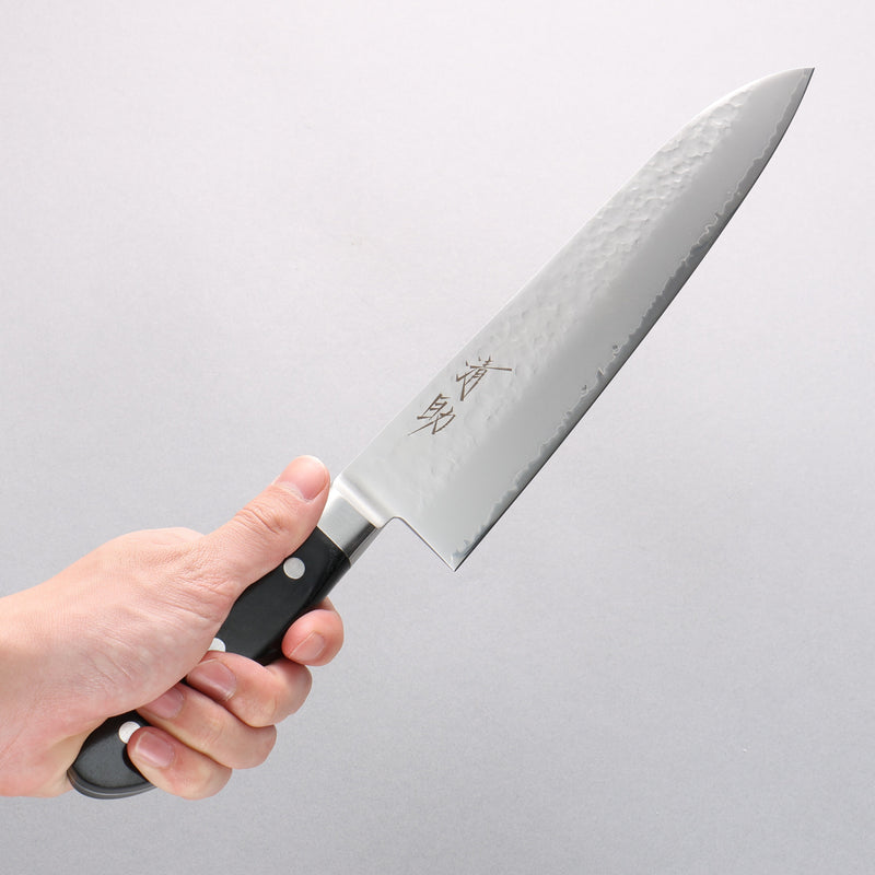 Seisuke VG5 Martillado Kasumitogi Gyuto 240mm Mango de Madera de Pakka Negra - Japanny-SP