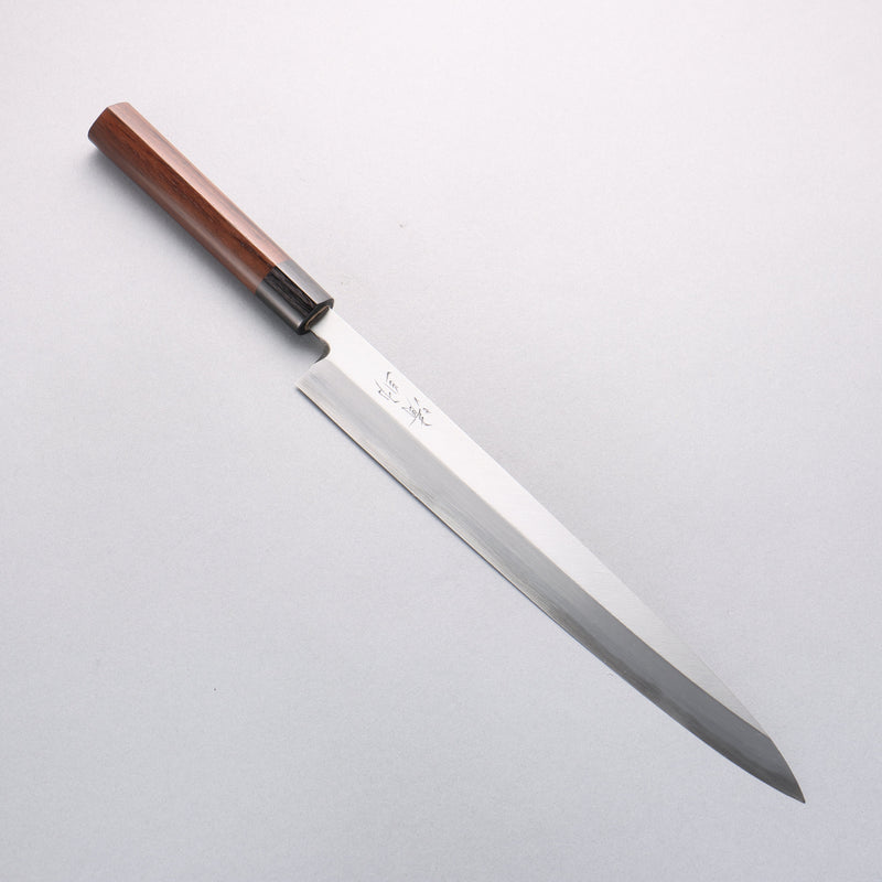 Seisuke Acero Blanco Kasumitogi Yanagiba 300mm Mango de Palisandro - Japanny-SP