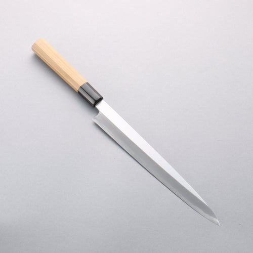 Minamoto Akitada Acero Azul No.2 Yanagiba 240mm Mango de Magnolia (virola: Cuerno de búfalo de agua） - Japanny-SP
