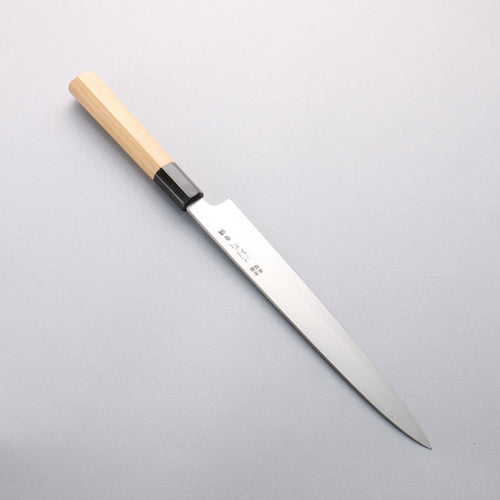 Minamoto Akitada Acero Azul No.2 Yanagiba 240mm Mango de Magnolia (virola: Cuerno de búfalo de agua） - Japanny-SP