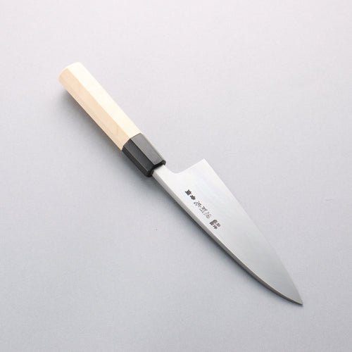 Minamoto Akitada Acero Azul No.2 Aideba 150mm Mango de Magnolia (virola: Cuerno de búfalo de agua） - Japanny-SP