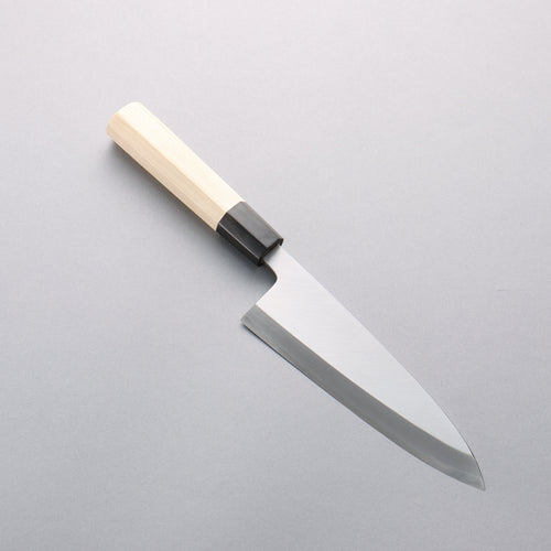 Minamoto Akitada Acero Blanco No.2 Aideba 165mm Mango de Magnolia (virola: Cuerno de búfalo de agua） - Japanny-SP