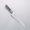 Seisuke AUS10 Espejo Cruzado Gyuto 210mm Mango de Madera de Pakka Negra (virola: madera de pakka verde) - Japanny-SP