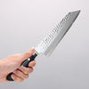Seisuke Aotsuchi AUS10 Martillado Kiritsuke Santoku 195mm Mango de azul marino de pakka negra con Funda - Japanny-SP
