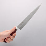 Seisuke Nami AUS10 Damasco con Terminado de Espejo Sujihiki 240mm Mango de Madera de pakka roja - Japanny-SP