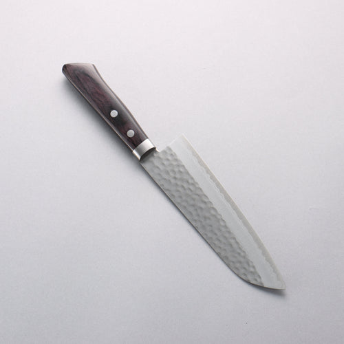 Kunihira Kokuryu VG10 Damasco Martilleado Santoku 170mm Mango de Madera de Pakka Negra - Japanny-SP