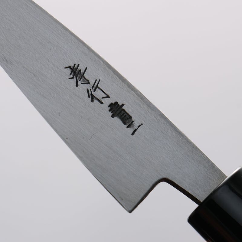 Sakai Takayuki Acero Azul No.2 Terminado Negro Rayas verticales Ajikiri 75mm Mango de Magnolia (virola: plastico negro） - Japanny-SP