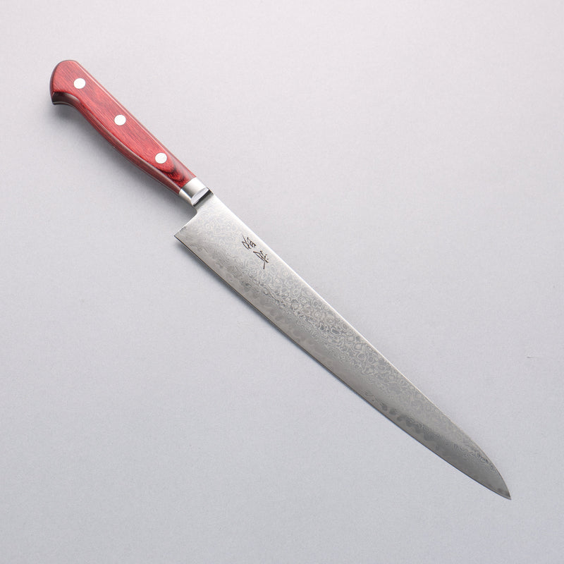 Seisuke AUS10 Damasco Sujihiki 240mm Mango de Madera de pakka roja - Japanny-SP