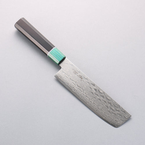 Seisuke AUS10 Espejo Cruzado Usuba 160mm Mango de Madera de Pakka Negra (virola: madera de pakka verde) - Japanny-SP