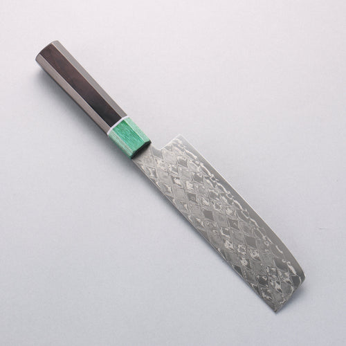Seisuke AUS10 Espejo Cruzado Usuba 160mm Mango de Madera de Pakka Negra (virola: madera de pakka verde) - Japanny-SP