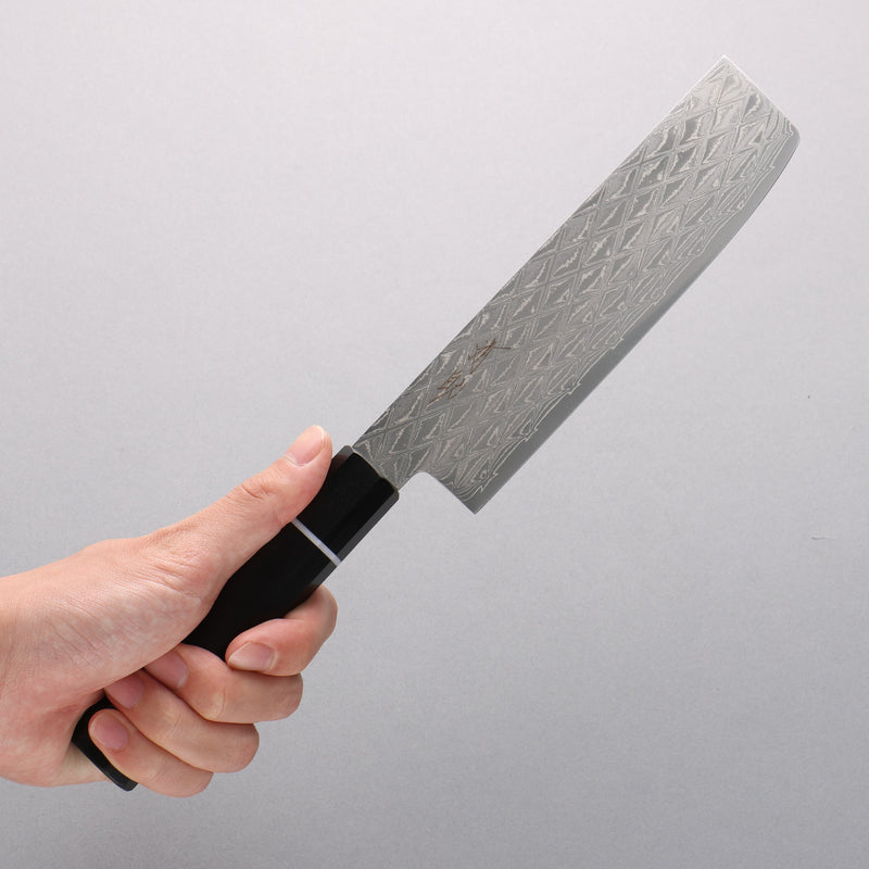 Seisuke AUS10 Espejo Cruzado Usuba 160mm Mango de Madera de Pakka Negra - Japanny-SP