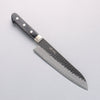 Seisuke Super Azul Martillado Terminado Negro Santoku 180mm Mango de Madera de Pakka Negra - Japanny-SP