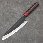 Nao Yamamoto Acero Azul Kurouchi Gyuto Cuchillo Japones 180mm Mango de Shitan (virola: madera de pakka roja) - Japanny-SP