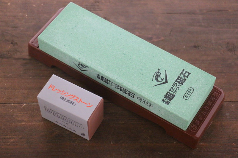 Naniwa Ceramic Chosera Sharpening Stone with Plastic Base- #400 - Japanny-SP