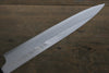 Hideo Kitaoka [Para zurdos] Acero Blanco No.2 Damasco Yanagiba  240mm Mango de Shitan - Japanny-SP