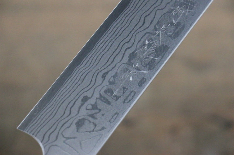 Hideo Kitaoka [Para zurdos] Acero Blanco No.2 Damasco Yanagiba  270mm Mango de Shitan - Japanny-SP