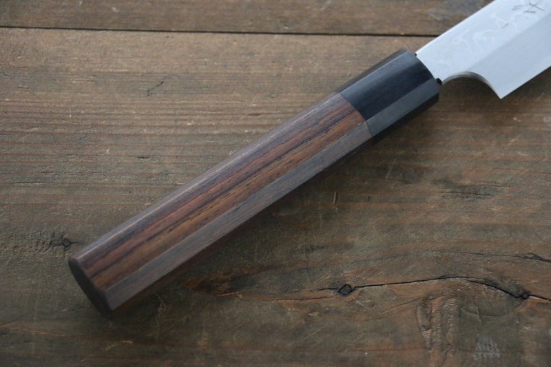 Hideo Kitaoka Acero Blanco No.2 Damasco Yanagiba  270mm Mango de Shitan - Japanny-SP
