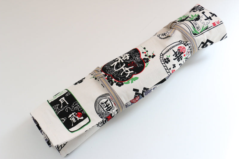 Japanese Style Knife Roll Shirosake-Ura-Fuda 4 Pockets - Japanny-SP