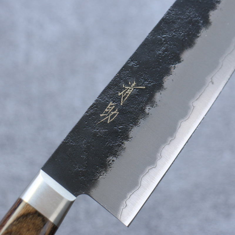 Seisuke Super Azul Negro Gyuto  210mm Mango de Madera de Pakka Cafe - Japanny-SP