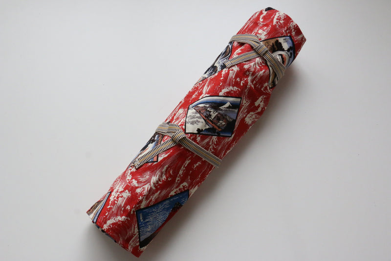 Japanese Style Knife Roll Akaukiyoe-Ura-Konkamon 7 Pockets - Japanny-SP