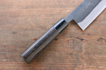 Seisuke Acero Blanco Kurouchi Santoku 165mm Mango de Madera de Castano Quemada - Japanny-SP