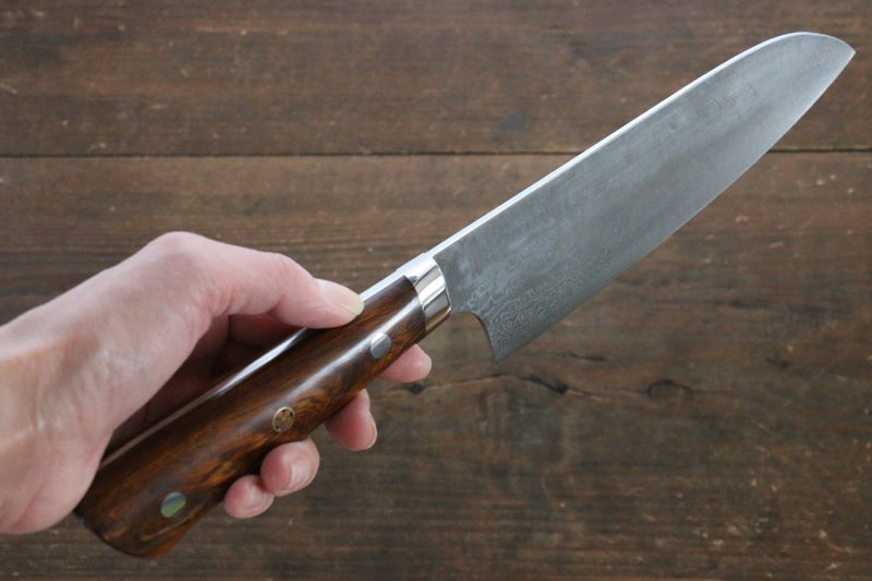 Nao Yamamoto Coreless Damasco Santoku  170mm Mango de Ironwood - Japanny-SP