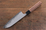 Nao Yamamoto VG10 Damasco Negro Santoku  165mm Mango de Nogal - Japanny-SP
