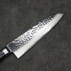 Seisuke Seiun VG10 de 33 Capas Damasco Santoku 180mm Mango de azul marino de pakka negra con Funda - Japanny-SP