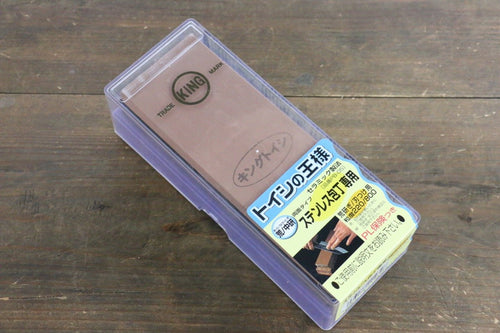 King Two Sided Sharpening Stone with Plastic Base - #220 & #800 - Japanny-SP