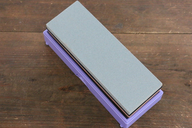King Two Sided Sharpening Stone with Plastic Base - #220 & #800 - Japanny-SP