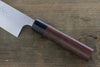 Shungo Ogata Acero Blanco No.2 Damasco Santoku  165mm Mango de Shitan - Japanny-SP