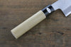 Mutsumi Hinoura Acero Blanco Terminado Migaki Santoku  165mm - Japanny-SP