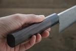 Nao Yamamoto VG10 Damasco Negro Gyuto Cuchillo Japones 210mm Mango de Shitan - Japanny-SP