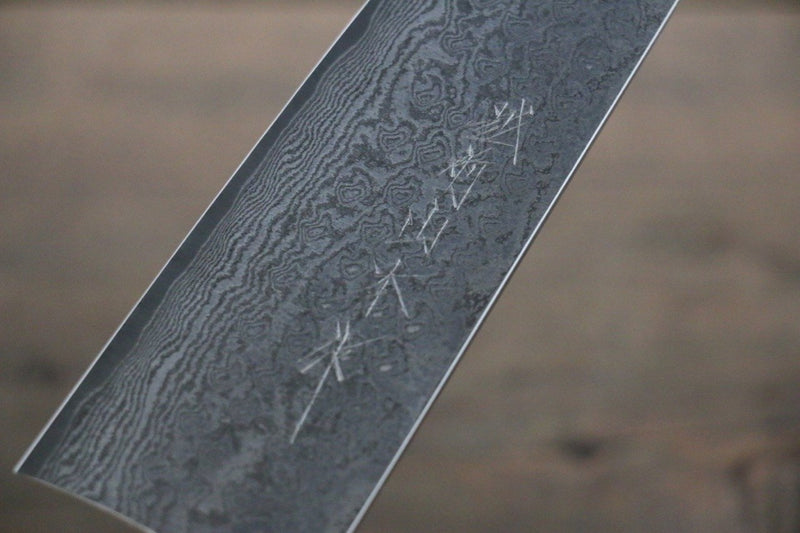 Nao Yamamoto VG10 Damasco Negro Gyuto Cuchillo Japones 210mm Mango de Shitan - Japanny-SP