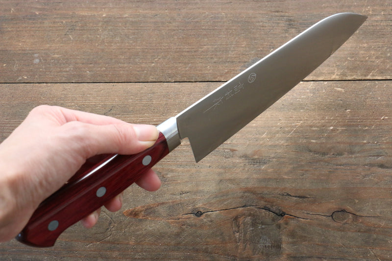 Cuchillos Takamura SG2 Santoku  170mm Mango de Madera de pakka roja - Japanny-SP