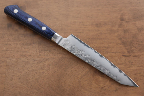 Seisuke Acero Azul No.2 Nashiji Kiritsuke Petty, Utilitario  145mm Mango de Madera de pakka azul - Japanny-SP