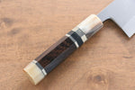 Jikko Shiko Acero Blanco Kiritsuke Deba 150mm Mango de Ebano con doble anillo de buffalo acuatico - Japanny-SP