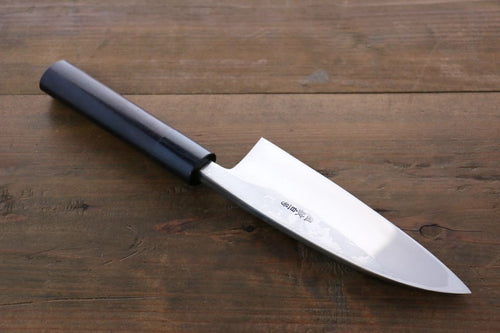 Takayuki Iwai Acero Blanco No.1 Damasco Deba  150mm Mango de Shitan - Japanny-SP